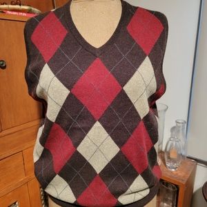 SO CLASSIC! Jcrew Argyle Sweater Vest Cashmere/ Cotton Size Medium Unisex